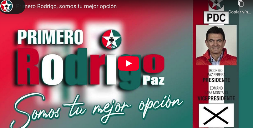 Rodrigo Paz Presidente, somos tu mejor opción