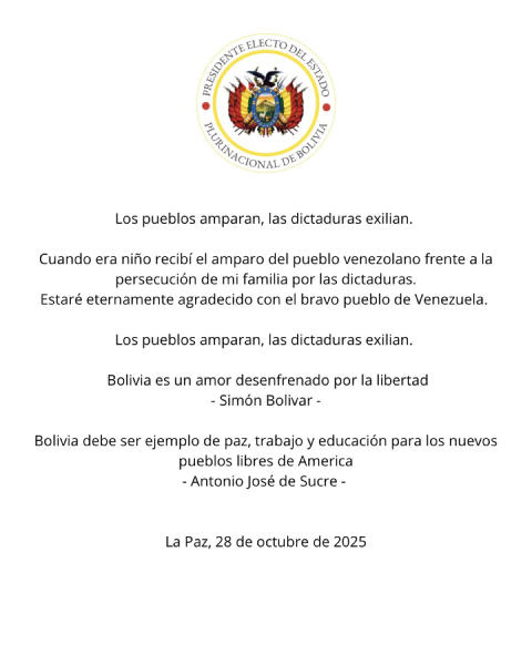 Oficina del Presidente Rodrigo Paz Pereira