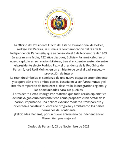 Oficina del Presidente Rodrigo Paz Pereira